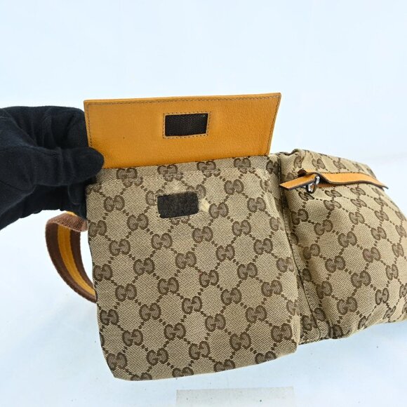 AUTHENTIC GUCCI GG Canvas Waist bag Beige Yellow bsj580-110825 - Picture 7 of 16